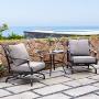 Grand patio 3 Piece Patio Conversation Set, Outdoor Cushion Rocking Chairs with Table (3 PCS)