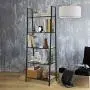 CHADIOR Ladder Bookshelf, 5-Tier Industrial, Freestanding Tall Wooden and Metal Frame Shelf, Narrow Etagere Bedroom and Living Room Easy Assembly Bookcases, Rustic Brown