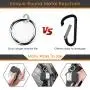 Lauzq Metal Airpods Case,Hard Case Cover Full Protective Skin Cover Shockproof Compatible Airpods 1&2 Charging Case(Not for Wireless Charging),Dual-Layer Silicone & Anti-Lost Keychain