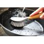 Full Circle Tenacious C Cast Iron Brush and Scraper, Bamboo Handle, 1 EA, Grey