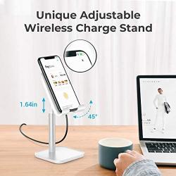 [2020 Upgraded] Wireless Charger, [Angle&Height Adjustable] LISEN Cell Phone Wireless Charging Stand, 10/7.5W Fast Wireless Charger for iPhone 11/Pro/Max/X/XR/XS Max, Galaxy Samsung S10/S9/S8-White