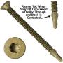 #14 x 3-1/4'' Reamer Tek Torx/Star Head Self-Drilling Wood to Metal Screws - 1 lb ~30 Tek Screws - Tek Screws for Flatbeds, Trailers, or for Fastening Wood to Steel - T-30 Torx Screw Head