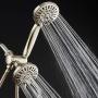AquaDance Brushed Nickel Premium High Pressure 48-setting 3-Way Combo for The Best of Both Worlds – Enjoy Luxurious 6-setting Rain Shower Head and 6-Setting Hand Held Shower Separately or Together