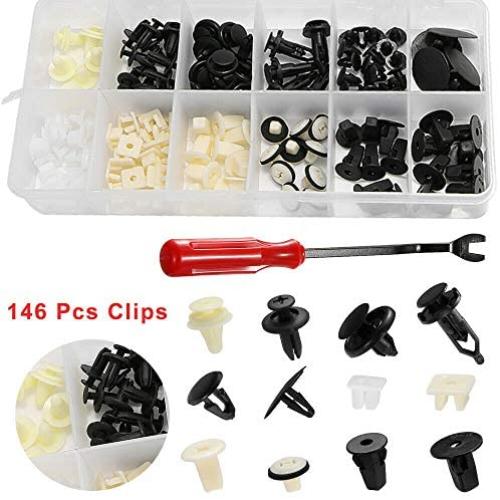 ANTS PART 146Pcs 12Sizes Car Fender Door Hood Bumper Trim Rivet Clip Body Retainer Assortment Kit