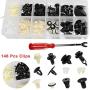 ANTS PART 146Pcs 12Sizes Car Fender Door Hood Bumper Trim Rivet Clip Body Retainer Assortment Kit