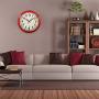 Wall Clock Countryside Style Metal Retro Vintage Wall Clock Silent Non Ticking Easy to Read for Living Room Kitchen Bedroom Office 10 Inch Red