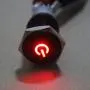ESUPPORT 16mm 12V 3A Car Red LED Light Power Metal Push Button Toggle Switch Socket Plug Latching Black Shell