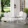 Crosley Furniture Griffith 3-Piece Metal Outdoor Conversation Set with Loveseat and 2 Chairs - White