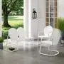 Crosley Furniture Griffith 3-Piece Metal Outdoor Conversation Set with Loveseat and 2 Chairs - White Crosley Furniture Griffith 3-Piece Metal Outdoor Conversation Set with Loveseat and 2 Chairs - White