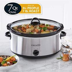 Crock-Pot 7-Quart Oval Manual Slow Cooker | Stainless Steel (SCV700-S-BR)