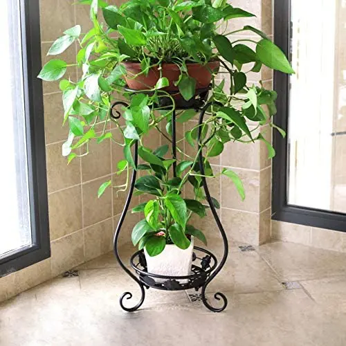 Wrought Iron Plant Stands Indoor Outdoor,Metal Tall Plant Stand Iron Flower Stand,Flower Pot Holder Flower Pot Stand Flower Pot Supporting,Plant Holders Plant Rack Potted Plant Stand(Black,24.4in) Wrought Iron Plant Stands Indoor Outdoor,Metal Tall Plant Stand Iron Flower Stand,Flower Pot Holder Flower Pot Stand Flower Pot Supporting,Plant Holders Plant Rack Potted Plant Stand(Black,24.4in)