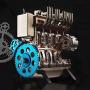 Yamix Full Metal Engine Model Desk Engine, Unassembled 4 Cylinder Inline Car Engine Model Building Kit Mini DIY Engine Model Toy for Adults