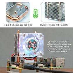 Yahboom Raspberry Pi ICE Tower Cooler RPI RGB Cooling Fan with 5mm Copper Tube & Raspberry Pi Heatsink