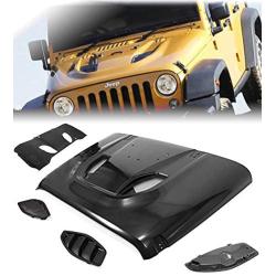 Brand] EAX Compatible with Jeep JK Wrangler Metal Rubicon 10th Anniversary 07 08 09 10 11 12 13 14 15 16 17 Sport Utility 2-D 4-D Replacement for Protector Hard Rock Style Hood Heavy Duty HD Off Road