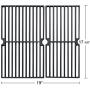 Hongso Cast Iron Cooking Grid Grates Replacement Parts for Brinkmann 810-3820-S, 810-3821-F, 810-3821-S, Dyna-Glo DGP350NP and Master Forge MFA350CNP Gas Grill Models, 17 5/8 Inch, Set of 2 (PCG222)