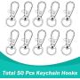 100 Pcs Premium Swivel Snap Hooks with Key Rings,Metal Lanyard Keychain Hooks Lobster Clasps for Key Jewelry DIY Crafts(50 Pcs Lanyard Snap Hooks+50 Pcs Key Rings)