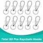 100 Pcs Premium Swivel Snap Hooks with Key Rings,Metal Lanyard Keychain Hooks Lobster Clasps for Key Jewelry DIY Crafts(50 Pcs Lanyard Snap Hooks+50 Pcs Key Rings) 100 Pcs Premium Swivel Snap Hooks with Key Rings,Metal Lanyard Keychain Hooks Lobster Clasps for Key Jewelry DIY Crafts(50 Pcs Lanyard Snap Hooks+50 Pcs Key Rings)