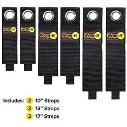 Heavy-Duty Wrap-It Storage Straps (Assorted 6 Pack) - Hook and Loop Extension Cord Organizer Hanger, Cord Wrap Keeper, Cable Straps for Cords, Hoses, Rope, RV, Boat and Garage Storage and Organization