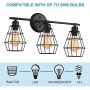 Wire Cage Wall Sconce,Industrial Bathroom Vintage Style Metal Wall Lamp E26 Bulb Base,Rustic Farmhouse Wall Light Fixture for Headboard Bedroom Garage Door Porch