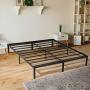 KINGSO Queen Bed Frame, 14 Inch Metal Platform Bed Frame with Storage, Heavy Duty Steel Slat and Anti-Slip Support, Easy Quick Lock Assembly, No Box Spring Needed - Queen