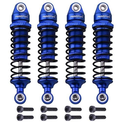 Hobbypark Aluminum Shocks Absorber Assembled (Front & Rear) Full Metal Dampers for Traxxas 1/18 LaTrax Teton Desert Prerunner, Replace Parts 7660 7665(4-Pack) (Navy Blue)