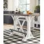 Signature Design by Ashley Valebeck Counter Height Dining Room Table, White/Brown