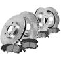 Callahan CDS02566 FRONT 303mm + REAR 305mm D/S 5 Lug [4] Rotors + Metallic Brake Pads + Clips [ fit Camaro Trans Am ]