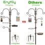 Bird Feeding Station Kit Bird Feeder Pole Wild Bird Feeder Hanging Kit Planter Hanger Multi Feeder Hanging with Metal Suet Feeder Bird Bath for Attracting Wild Birds