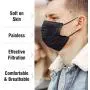 WeCare Individually Wrapped Disposable Face Masks - 50 Pack, Black -Soft on Skin - 3 Ply Protectors with Elastic Earloops - Latex Free, Non Woven, Single Use - Effective Filtration - Retail Packaging