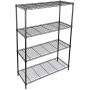 SUPER DEAL Black 4-Shelf Heavy Duty Storage Wire Shelving Unit for Restaurant Garage Pantry Kitchen Garage Rack (36L x 14W x 54H)