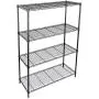SUPER DEAL Black 4-Shelf Heavy Duty Storage Wire Shelving Unit for Restaurant Garage Pantry Kitchen Garage Rack (36L x 14W x 54H)