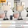 Set of 2 Touch Control 3-Way Dimmable Table Lamp Modern Nightstand Lamp with 2 USB Port Bedside Desk Lamp with Fabric Shade for Living Room Bedroom Hotel, Cream, Bulbs Included