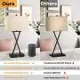Set of 2 Touch Control 3-Way Dimmable Table Lamp Modern Nightstand Lamp with 2 USB Port Bedside Desk Lamp with Fabric Shade for Living Room Bedroom Hotel, Cream, Bulbs Included
