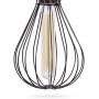 Rustic State Balloon Design Metal Light Cage Guard – Decorative Lamp Shade Black