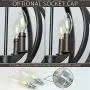 Kira Home Orbits 18'' 4-Light Modern Farmhouse Orb/Globe Pendant Chandelier + Pivoting Interlocking Rings, Adjustable Height, Hand Painted Trim + Antique Bronze Finish