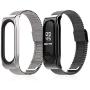 PINHEN Bands for Mi Band 5 Strap,Compatible with Xiaomi Mi Band 3 / Mi Band 4 /Mi Band 5 Wristbands Metal Replacement Adjustable Wrist Straps for Mi Fitness Tracker Smart Band (Black)