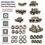 Aootf License Plate Screws Fasteners - Rust Stainless Steel Screws License Plate Bolts Fasteners for License Plates & Plate Frame on Cars Trucks, Black & Chrome Screw Caps | Fasteners Kit -81 PC