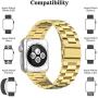 PUGO TOP Replacement for Apple Watch Band 44mm 42mm Series 6/5/4/3/2/1/ SE Gold ( Case not included)