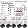 114 pcs Pegboard Hooks Assortment with Metal Hooks Sets, Pegboard Bins, Peg Locks for Organizing Storage System Tools