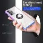 ANSIWEE Galaxy Note 20 Ultra 6.9 Inch Case, Metal Ring Kickstand Work with Magnetic Car Mount Cover Reinforced Drop Protector Clear Hard Back Cases for Samsung Galaxy Note 20 Ultra (Purple Blue)
