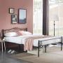 VECELO Metal Platform Bed Frame Mattress Foundation, Decorative Headboard & Footboard with Heavy Duty Support, Full, Black