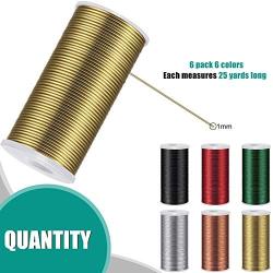 6 Rolls 456 ft Anodized Aluminum Wire Multi-Colored Flexible Bendable Craft Metal Wire Soft DIY Beading Wire for Jewelry Making Supplies Crafting, 18 Gauge, Green, Red, Silver, Gold, Black, Rose Gold