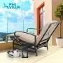 PHI VILLA Adjustable Patio Recliner Chair Metal Outdoor Lounge Chair with Removable Cushions Support 300lbs, Beige PHI VILLA Adjustable Patio Recliner Chair Metal Outdoor Lounge Chair with Removable Cushions Support 300lbs, Beige