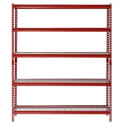 Muscle Rack UR601872WD5-R 5-Shelf Steel Shelving Unit, 60'' Width x 72'' Height x 18'' Length, Red