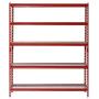 Muscle Rack UR601872WD5-R 5-Shelf Steel Shelving Unit, 60'' Width x 72'' Height x 18'' Length, Red