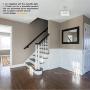 Kira Home Sienna 15'' 3-Light Semi Flush Mount Ceiling Light, White Fabric Shade + Glass Diffuser, Brushed Nickel Finish