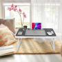 Laptop Bed Tray Table with Handle Folding Laptop Desk Laptop Bed desk Stand Standing Table with Foldable Legs Couch Table Bed Desk Reading Stand Foldable Lap Table for Sofa Couch Floor (Black)
