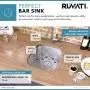 Ruvati 15 x 18 Inch Undermount 16 Gauge Stainless Steel Bar Prep Sink - RVM4110