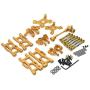 F Fityle Metal Upgrade Part Kits for WLtoys 1/12 124019 1:14 144001 RC Car Truck Front/Rear Swing Arms Steering Group Front/Rear Shock Mounts - Golden