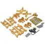 F Fityle Metal Upgrade Part Kits for WLtoys 1/12 124019 1:14 144001 RC Car Truck Front/Rear Swing Arms Steering Group Front/Rear Shock Mounts - Golden